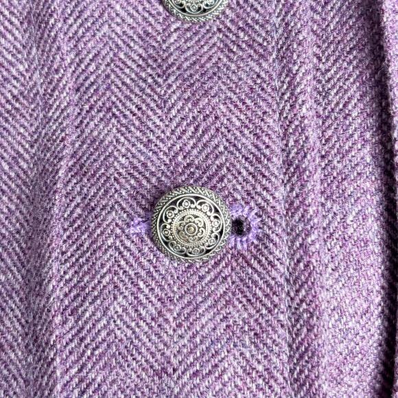 Frontier Lawrence Scott Blazer Size 14 Wool Tweed Western Puff Sleeve Victorian - Picture 7 of 14